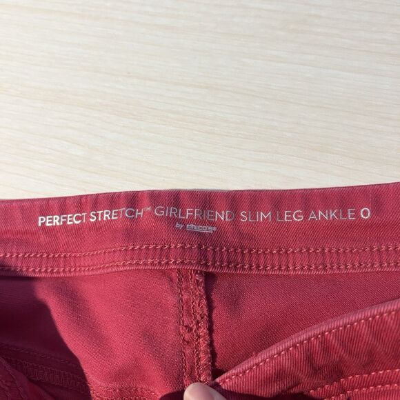 Chico's Perfect Stretch 6 Pull On Slim Leg Cropped Ankle Pants Detail Hem Boho - Picture 4 of 10